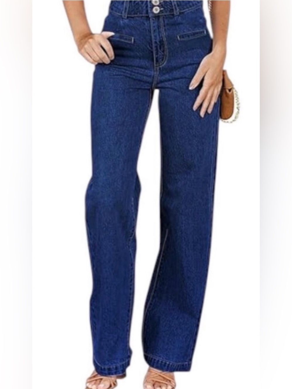 Sidefeel High-Rise Wide-Leg Jeans in Deep Indigo 169